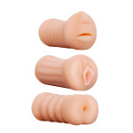 Набор реалистичных мастурбаторов REALSTUFF 3 IN 1 FLESH