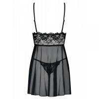 Пеньюар Obsessive Imperia babydoll L/XL черный