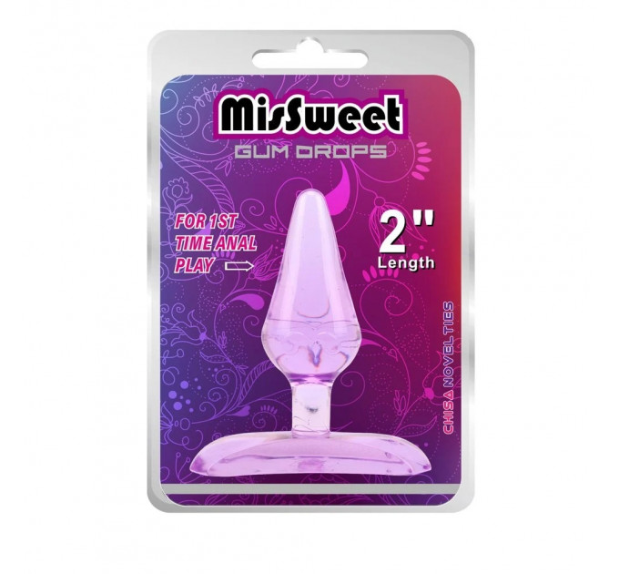 Анальная пробка Chisa Mis Sweet Gum Drops, фиолетовая
