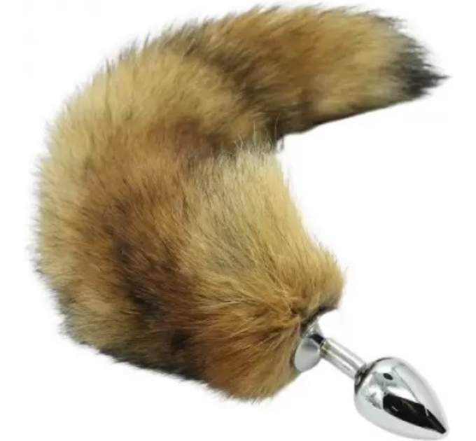 Анальний корок S лисий хвіст DS Fetish Anal plug S fox tail natural fox