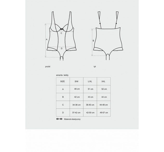 Боди Obsessive AMANTA Teddy S/M черное
