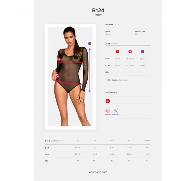 Боди Obsessive B124 body S/M