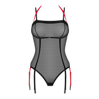 Боді напівпрозоре XS/S Glandez Obsessive, чорне