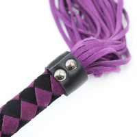 Флогер шкіра leather DS Fetish flogger Purple Black 38 cm