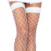 Эротические чулки в крупную сетку Leg Avenue белые Net Thigh Highs O/S