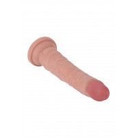 Фаллоимитатор двойной плотности на присоске ToyJoy Deluxe Dual 17,5 см, телесный