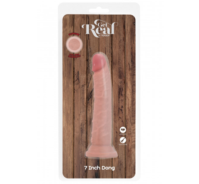 Фаллоимитатор двойной плотности на присоске ToyJoy Deluxe Dual 17,5 см, телесный
