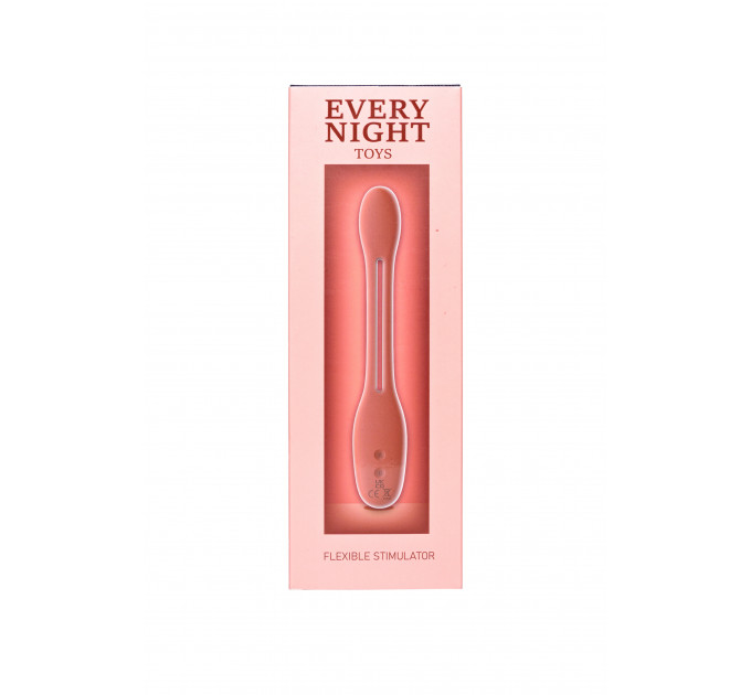 Гибкий вибратор для пар Every Night Toys Flexible с двумя моторчиками, красный