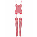 Комбинезон Obsessive Bodystocking F214 красный S/M/L