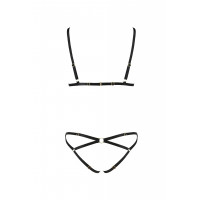 Комплект білизни із стреп-стрічками NICKY SET black S/M - Passion