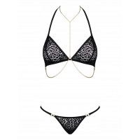 Комплект з ланцюжками Obsessive Pantheria 2-pcs set black S/M