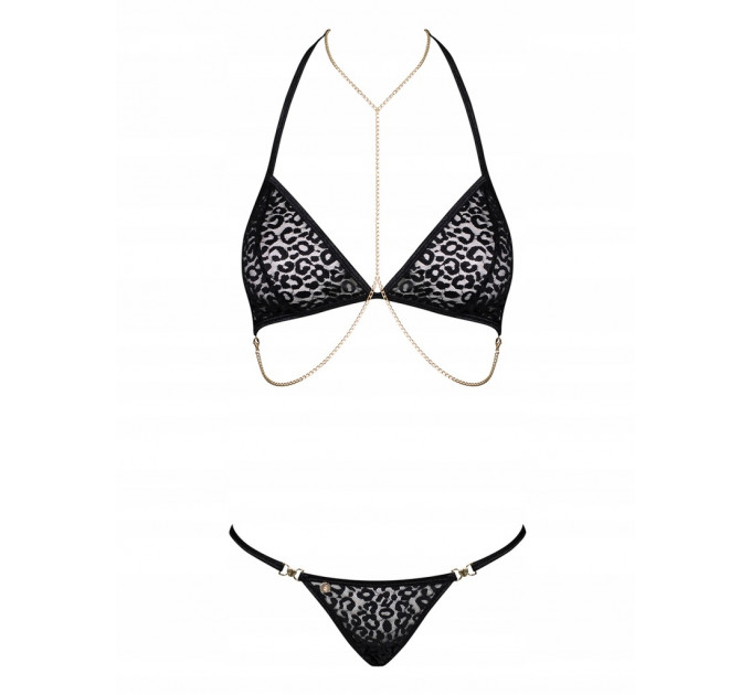 Комплект с цепочками Obsessive Pantheria 2-pcs set black S/M