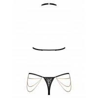 Комплект з ланцюжками Obsessive Pantheria 2-pcs set black S/M