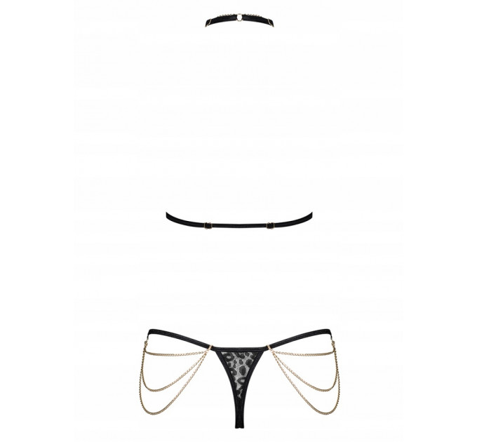 Комплект с цепочками Obsessive Pantheria 2-pcs set black S/M