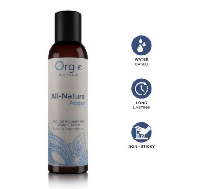 Лубрикант на водной основе гладкий и шелковистый ALL-NATURAL Acqua, 150 мл Orgie