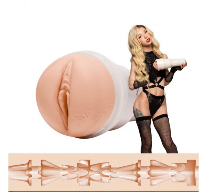 Мастурбатор вагина в колбе, киберкожа Fleshlight Girls Kenzie Reeves Cream Puff, бежевый