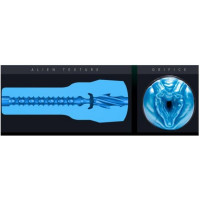 Мастурбатор вагіна з кібершкіри у колбі Fleshlight Freaks Alien Blue Metallic, синій