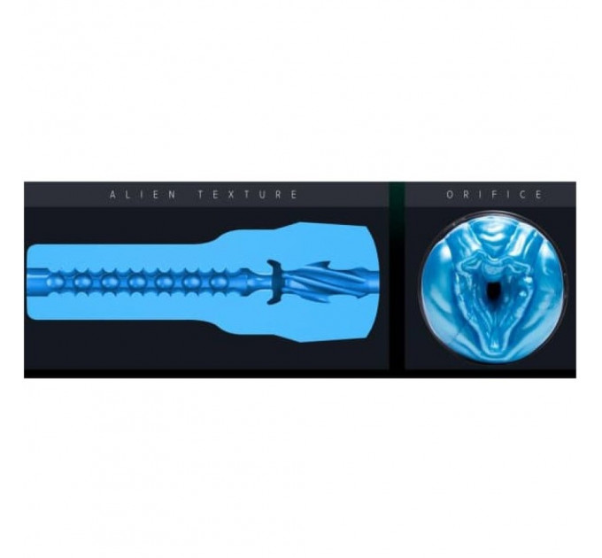 Мастурбатор вагина из киберкожи в колбе Fleshlight Freaks Alien Blue Metallic, синий