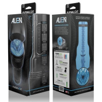 Мастурбатор вагіна з кібершкіри у колбі Fleshlight Freaks Alien Blue Metallic, синій