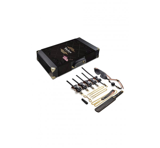 Набор для БДСМ в чемодане, 10 предметов Temptasia Safe Word Bondage Kit With Suitcase Black