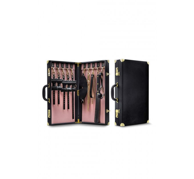 Набор для БДСМ в чемодане, 10 предметов Temptasia Safe Word Bondage Kit With Suitcase Black