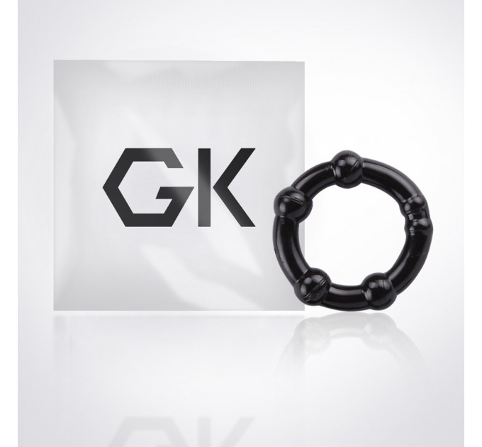 Набір ерекційних кілець з намистинами Get Lock Cock Rings, чорні, 10 шт.
