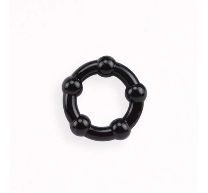 Набір ерекційних кілець з намистинами Get Lock Cock Rings, чорні, 10 шт.