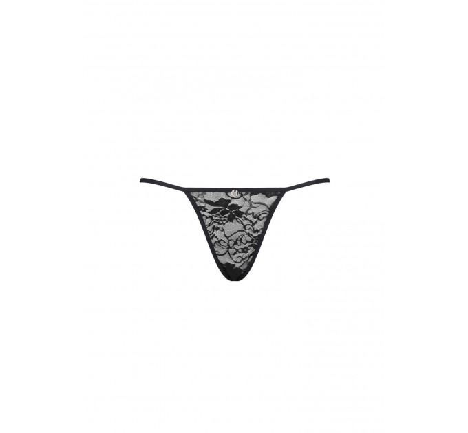 Стринги с аппликацией на попе в виде бабочки Obsessive Kokietta черный, L/XL