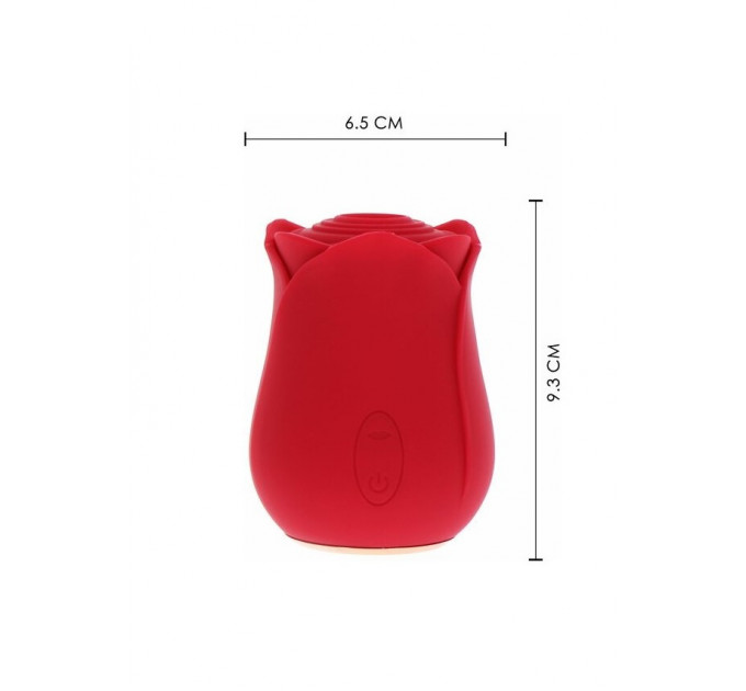 Вакуумный стимулятор клитора в виде розы Toy Joy, силиконовый, красный