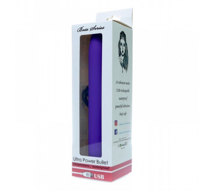 Вибропуля Ultra Power Bullet USB Matte Purple 10 режимов вибрации