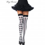 Высокие чулки Leg Avenue, черный/белый O\S