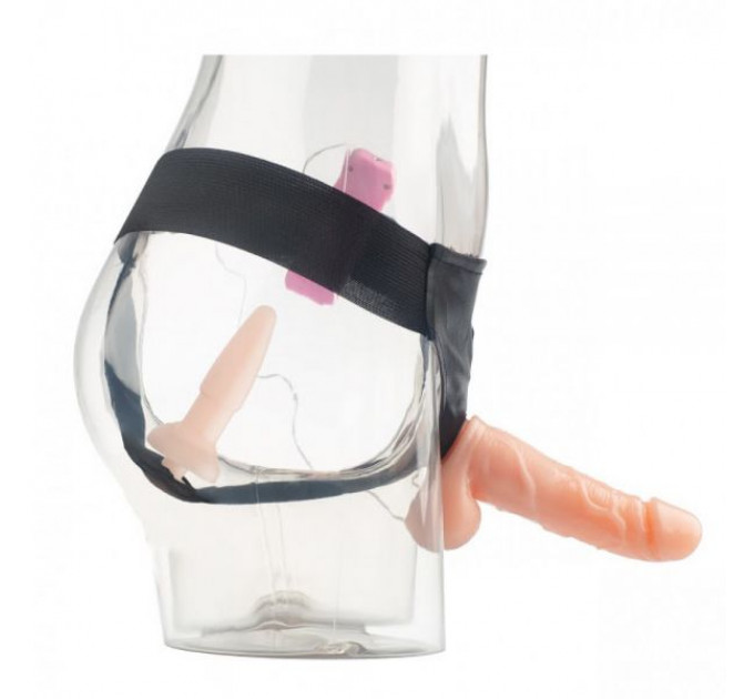 Страпон з пробкою і вібрацією Wearable Dicephalous Solid Dildo