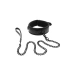 Ошейник с поводком BLAZE LUXURY COLLAR AND LEASH CROCO BLACK