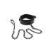 Ошейник с поводком BLAZE LUXURY COLLAR AND LEASH CROCO BLACK