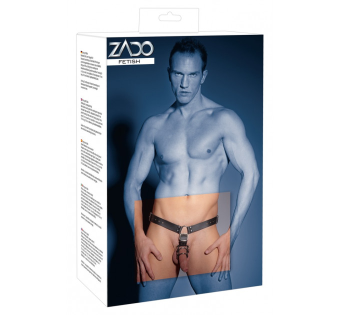 Труси-портупея БДСМ ZADO FETISH з ерекційними кільцями та вбудованим анальним фалоімітатором, S/M