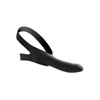 Страпон на голову Face Fuck Strap On Mouth Gag із чорного латексу