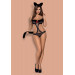 Костюм боди кошки черный Obsessive 3 предмета GEPARDINA S/M