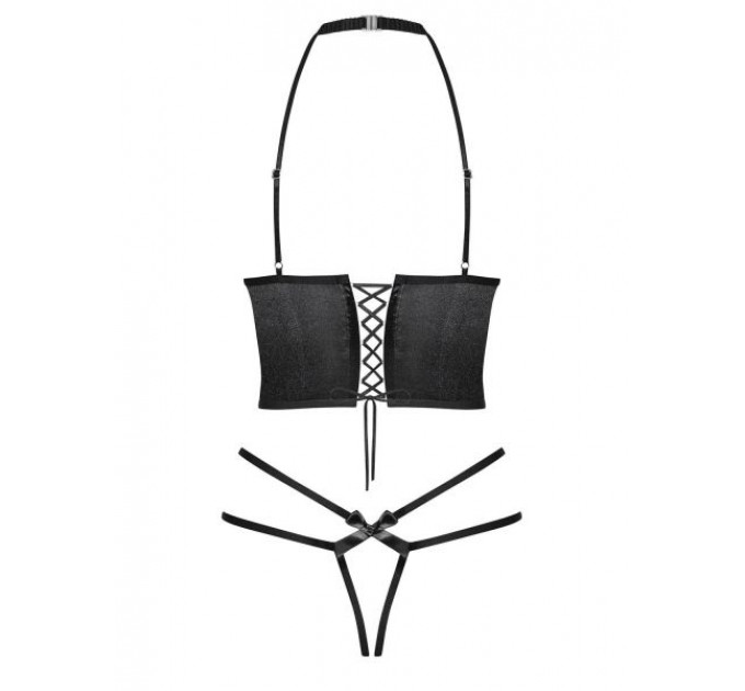 Комплект Obsessive Delishya set 2-pcs black S/M