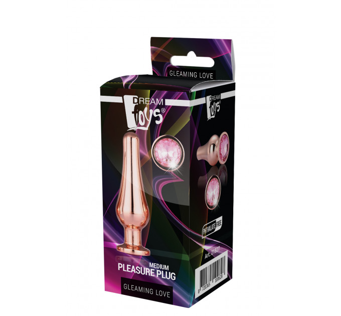DT21827 Анальная пробка конической формы Dream Toys GLEAMING LOVE ROSE GOLD PLEASURE PLUG M