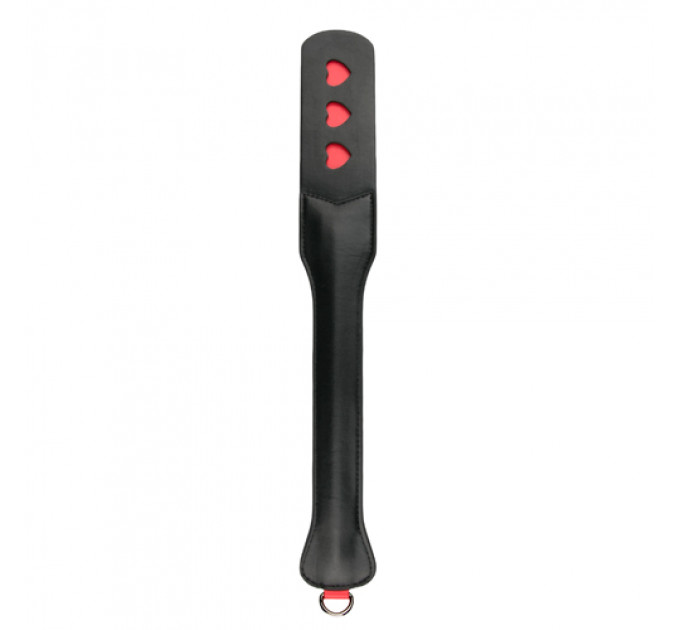 Падл с сердечком Long Leather Paddle With Heart