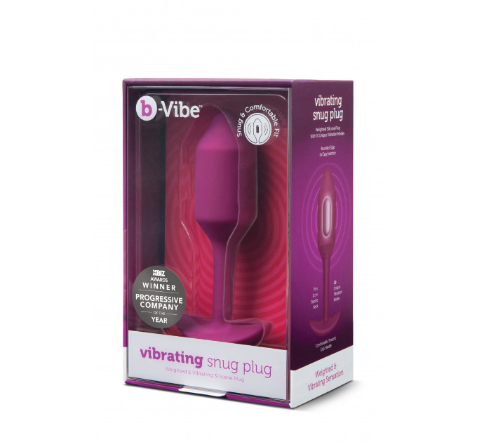 Анальна пробка з вібрацією Snug Plug 2 B-Vibe, силіконова, рожева