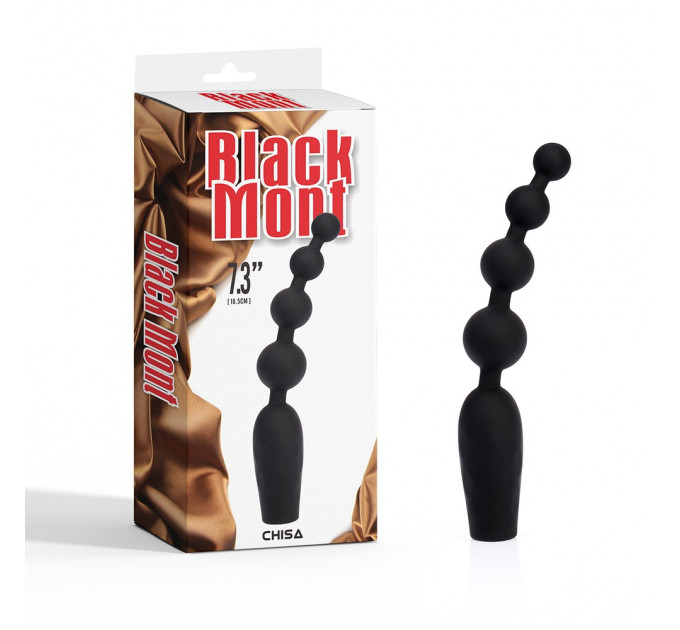 Анальний ланцюжок Chisa Black Mont з вібрацією, чорний