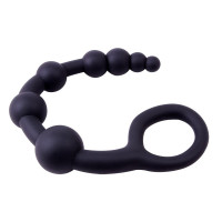 Анальная цепочка Chisa Black Mont 9.4 со звеньями разных диаметров, черная