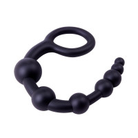 Анальная цепочка Chisa Black Mont 9.4 со звеньями разных диаметров, черная