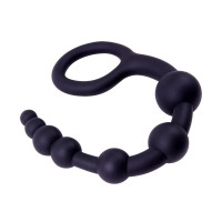 Анальная цепочка Chisa Black Mont 9.4 со звеньями разных диаметров, черная