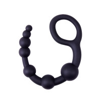 Анальная цепочка Chisa Black Mont 9.4 со звеньями разных диаметров, черная