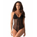 Боди из прозрачной сеточки Obsessive 841-TED-1 с открытым доступом, черный, S/M