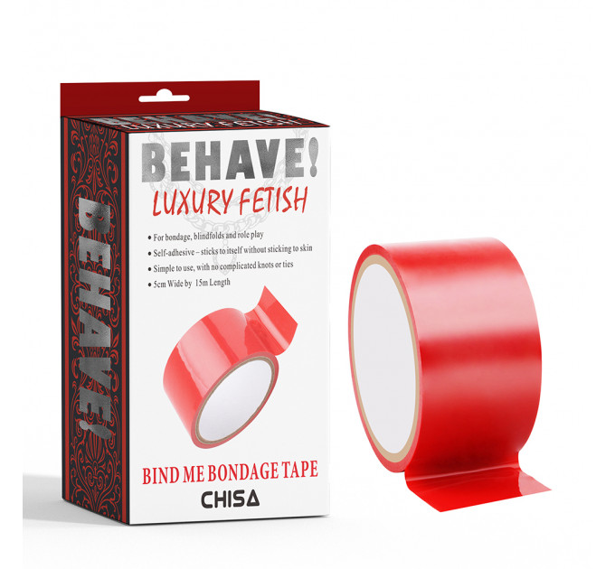Бандажная лента Chisa Behave! Bind Me Bondage Tape, красная