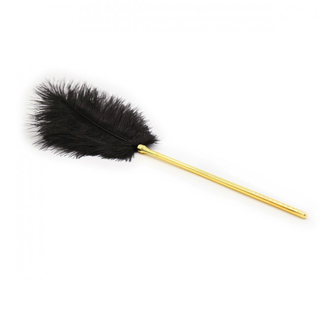 Перо для лоскотання з металевим батогом DS Fetish золото Whip Sex Feather