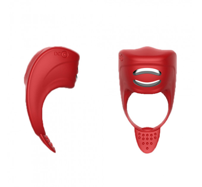 Эрекционное кольцо с электростимуляцией Foxshow – Vibrator – Silicone Ring Red USB